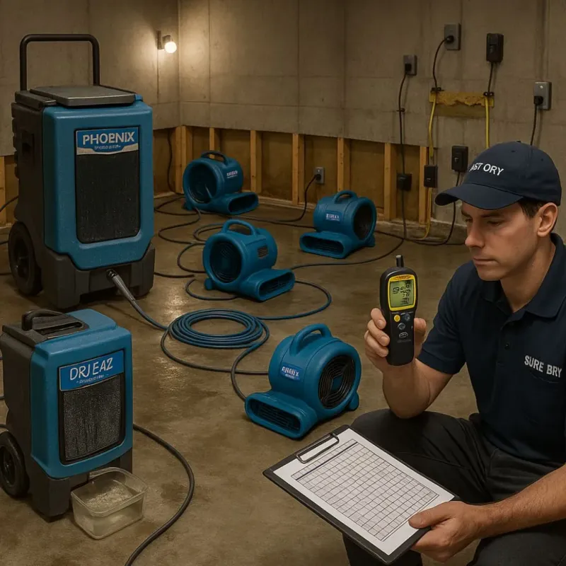 Structural Drying and Dehumidification process in Woodward, IA